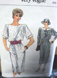 9281 VERY EZ VOGUE SS-LS BLOUSON DRESS LENGTHS PATTERN 6-10,12-16 or  18 to 22 choice